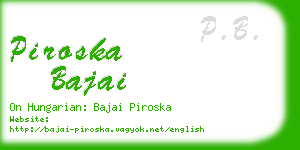 piroska bajai business card